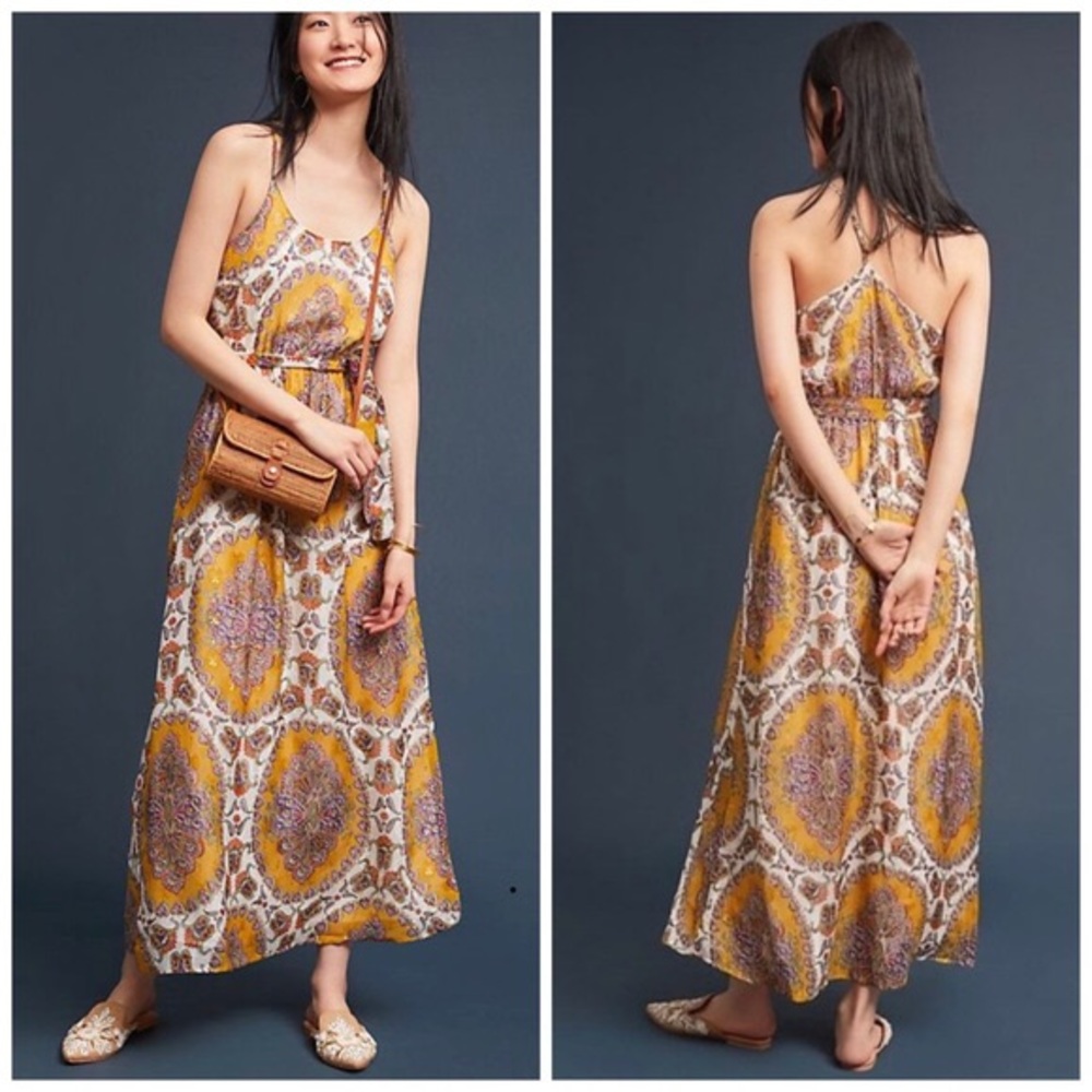 NWT ANTHROPOLOGIE Akemi + Kin medallion maxi dress